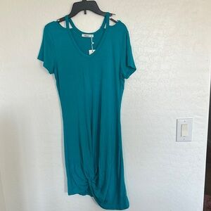 Lightweight Jersey Knotted Dress blue Wekili women’s small NEW casual‎ summer